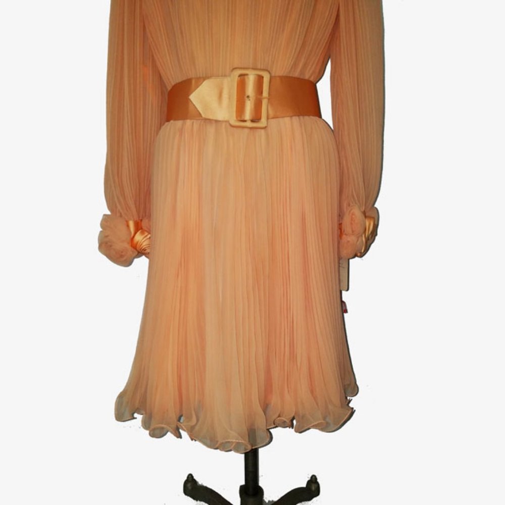 Vtg 70s Deadstock Cocktail Party Dress 10 - Picture 5 of 13